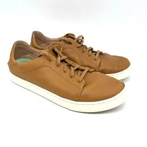 OluKai Pehuea Li Ili Women's Brown Leather Sneakers Size W10